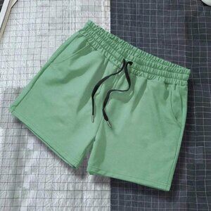 Manfinity Mens Solid Drawstring Mint Green Waist Shorts L/40